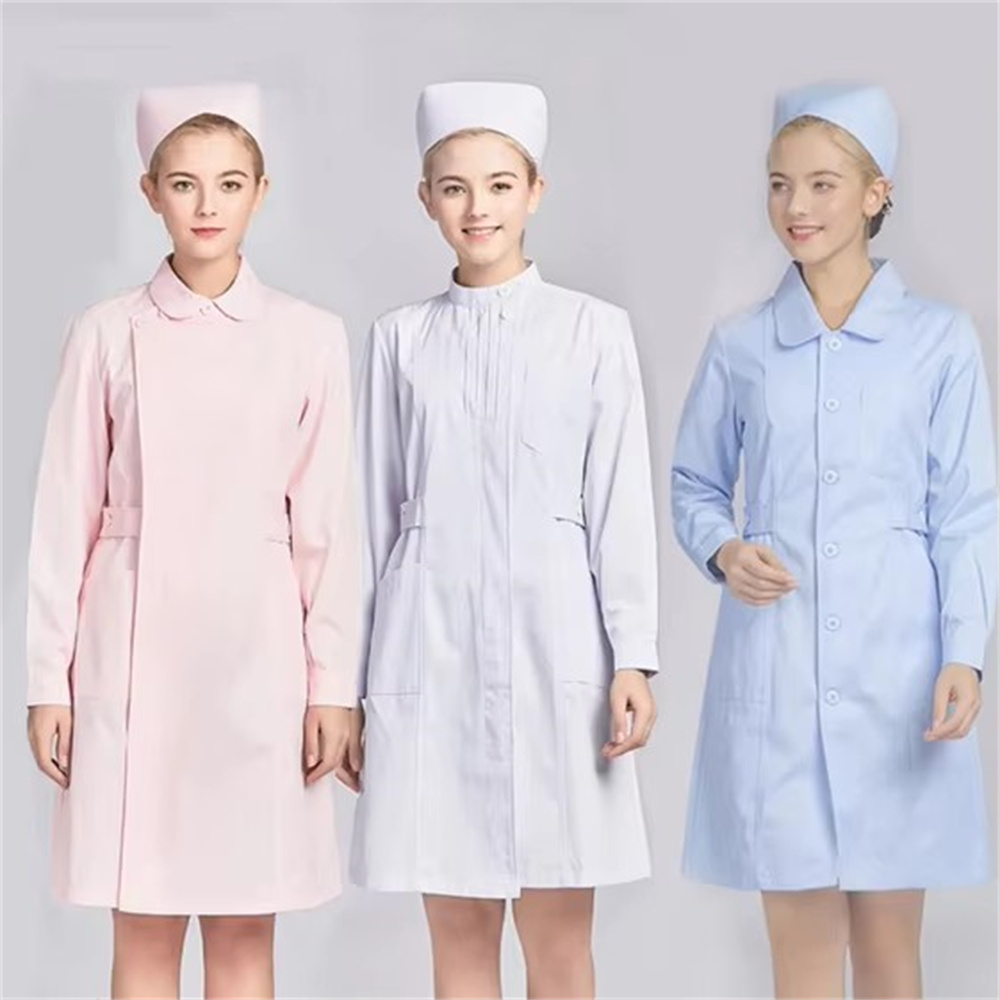 Medical Lab Coat - Novo algodão puro respirável branco uniforme
