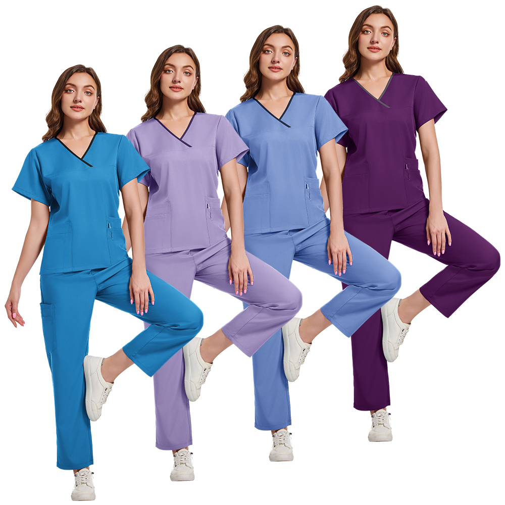 Plus size esfrega conjunto fem - Medical Lab Coat avaliação e preço