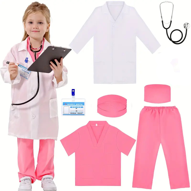 7 pçs crianças médico enfermei - Medical Lab Coat avaliação e preço